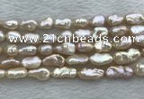 FWP355 8mm - 9mm baroque light purple freshwater pearl strands