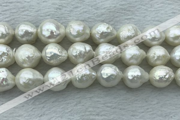 FWP361 15 inches 12mm - 13mm baroque freshwater nucleated pearl beads