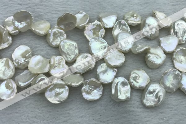 FWP375 Top-drilled 12mm - 15mm keshi freshwater pearl beads