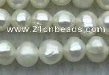 FWP38 14.5 inches 3mm - 4mm potato white freshwater pearl strands