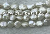 FWP385 15 inches 11mm - 12mm coin freshwater pearl beads