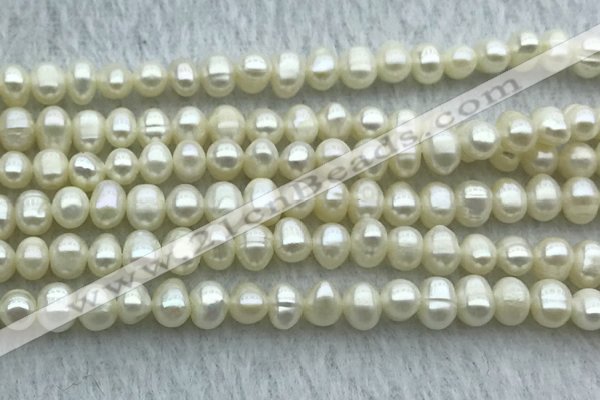 FWP39 14.5 inches 4mm - 5mm potato white freshwater pearl strands