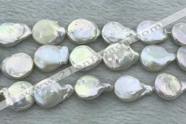 FWP394 15 inches 14mm - 16mm coin freshwater pearl beads