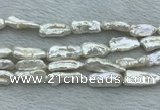 FWP410 15 inches 10*20mm - 11*25mm biwa freshwater pearl beads