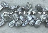 FWP415 Top-drilled 12*16mm - 13*18mm biwa freshwater pearl beads