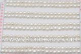 FWP452 half-drilled 4-4.5mm bread freshwater pearl beads