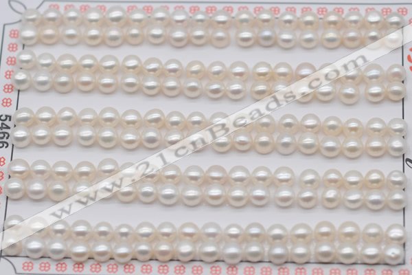 FWP453 half-drilled 4.5-5mm bread freshwater pearl beads