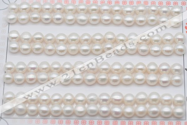FWP455 half-drilled 5.5-6mm bread freshwater pearl beads
