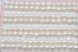 FWP456 half-drilled 6-6.5mm bread freshwater pearl beads