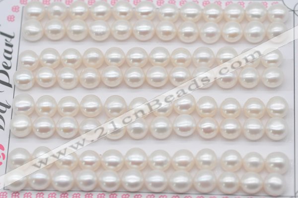 FWP458 half-drilled 7-7.5mm bread freshwater pearl beads