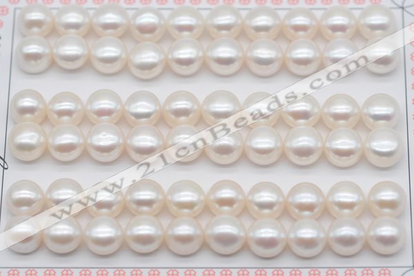 FWP462 half-drilled 9-9.5mm bread freshwater pearl beads