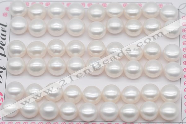 FWP463 half-drilled 9.5-10mm bread freshwater pearl beads