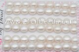 FWP464 half-drilled 10-10.5mm bread freshwater pearl beads