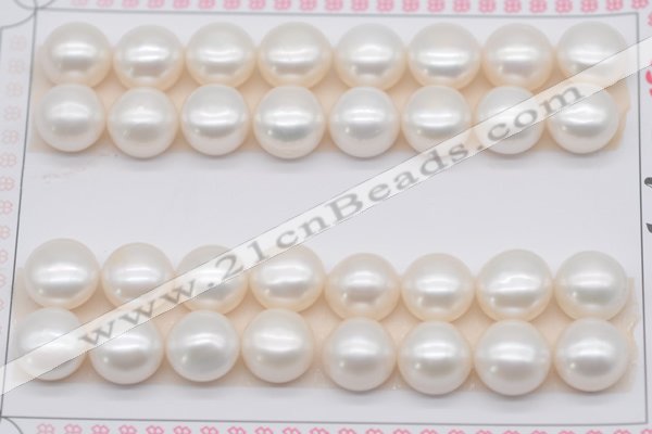 FWP465 half-drilled 10.5-11mm bread freshwater pearl beads