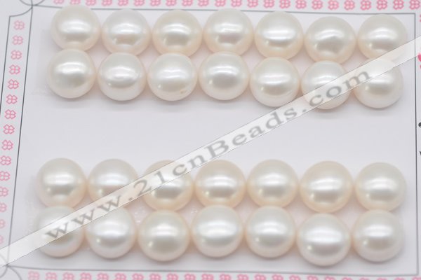 FWP468 half-drilled 12-12.5mm bread freshwater pearl beads