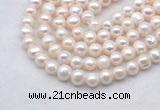 FWP483 14.5 inches 8mm - 9mm potato white freshwater pearl strands