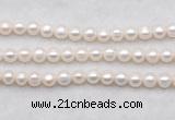 FWP487 14.5 inches 8mm - 9mm potato white freshwater pearl strands