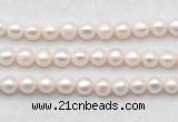 FWP488 14.5 inches 10mm - 11mm potato white freshwater pearl strands