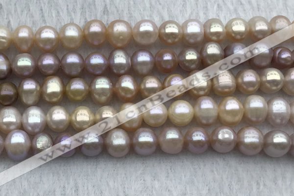 FWP58 15 inches 6mm - 7mm potato purple freshwater pearl strands