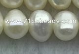 FWP59 15 inches 6mm - 7mm potato white freshwater pearl strands