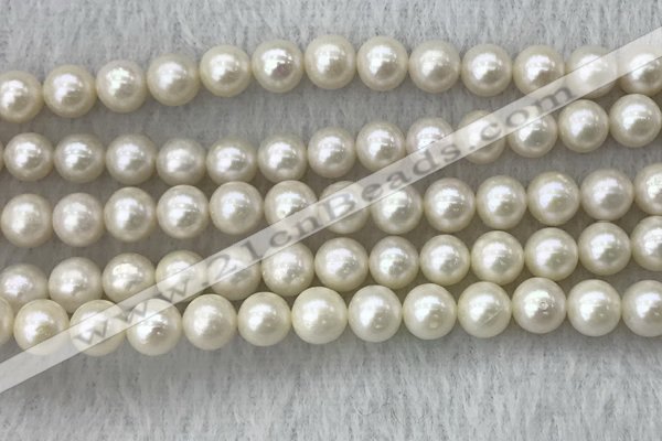 FWP74 15 inches 7mm - 8mm potato white freshwater pearl strands