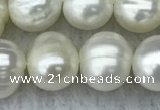 FWP84 15 inches 8mm - 9mm potato white freshwater pearl strands