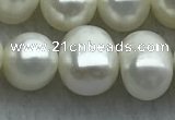 FWP85 15 inches 8mm - 9mm potato white freshwater pearl strands