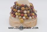 GMN1146 Hand-knotted 8mm, 10mm mookaite 108 beads mala necklaces with charm