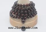 GMN1161 Hand-knotted 8mm, 10mm brecciated jasper 108 beads mala necklaces with charm