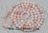 GMN119 Hand-knotted 6mm pink opal 108 beads mala necklaces