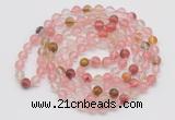 GMN123 Hand-knotted 6mm volcano cherry quartz 108 beads mala necklaces