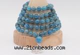 GMN1259 Hand-knotted 8mm, 10mm apatite 108 beads mala necklaces with charm