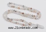 GMN1600 Hand-knotted 6mm montana agate 108 beads mala necklace with pendant