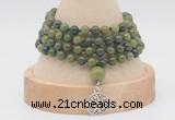 GMN2449 Hand-knotted 6mm Canadian jade 108 beads mala necklaces with charm