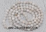 GMN400 Hand-knotted 8mm, 10mm white crazy lace agate 108 beads mala necklaces