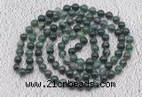 GMN409 Hand-knotted 8mm, 10mm moss agate 108 beads mala necklaces