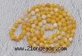 GMN415 Hand-knotted 8mm, 10mm yellow banded agate 108 beads mala necklaces