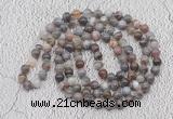 GMN438 Hand-knotted 8mm, 10mm Botswana agate 108 beads mala necklaces