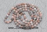 GMN451 Hand-knotted 8mm, 10mm pink zebra jasper 108 beads mala necklaces