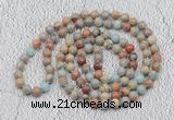 GMN455 Hand-knotted 8mm, 10mm serpentine jasper 108 beads mala necklaces