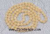 GMN476 Hand-knotted 8mm, 10mm honey jade 108 beads mala necklaces