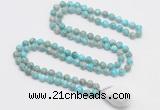 GMN4872 Hand-knotted 8mm, 10mm sea sediment jasper 108 beads mala necklace with pendant