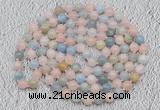 GMN515 Hand-knotted 8mm, 10mm morganite 108 beads mala necklaces