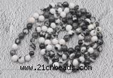GMN535 Hand-knotted 8mm, 10mm black & white jasper 108 beads mala necklaces