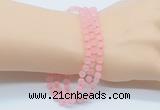 GMN5500 Hand-knotted 6mm matte rose quartz 108 beads mala necklaces