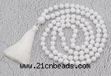 GMN58 Hand-knotted 8mm candy jade 108 beads mala necklace with tassel