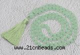 GMN60 Hand-knotted 8mm candy jade 108 beads mala necklace with tassel