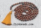 GMN638 Hand-knotted 8mm, 10mm mahogany obsidian 108 beads mala necklaces with tassel