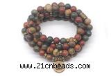 GMN7018 8mm picasso jasper 108 mala beads wrap bracelet necklace