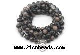 GMN7031 8mm grey opal 108 mala beads wrap bracelet necklace